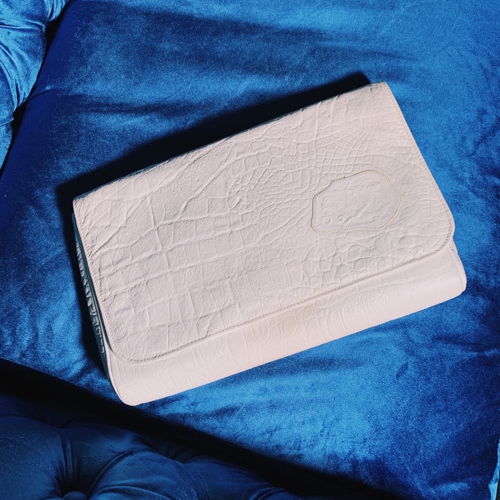 Carlos Falchi White Leather Handbag/Crossbody